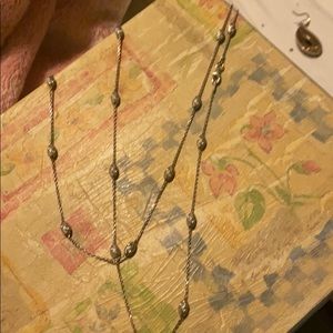 Italian diamond cut sterling silver necklace